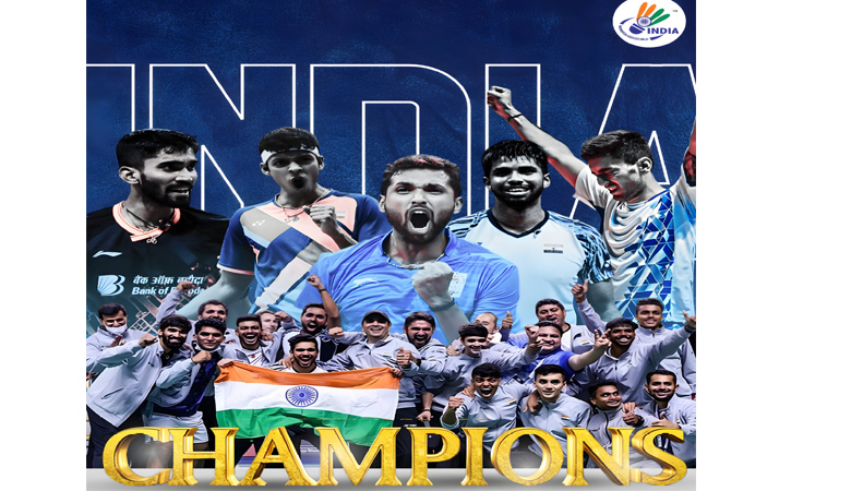'India Make Badminton History with 3-0 Win over Indonesia to Lift Maiden Thomas Cup'
