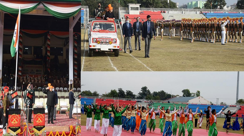 'Republic Day full dress Rehearsal: Div Com Jammu takes salute at M.A Stadium'