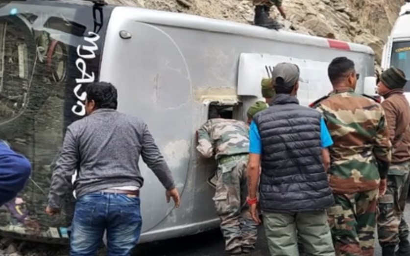 'Army personnel rescue 12 people from overturned bus in Ladakh '