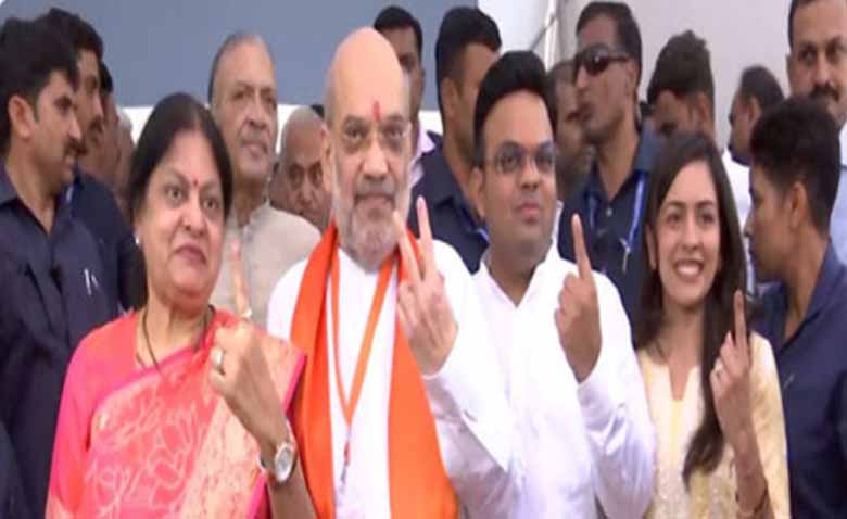 'Home Minister Amit Shah casts his vote for third phase of Lok Sabha elections in Ahmedabad'