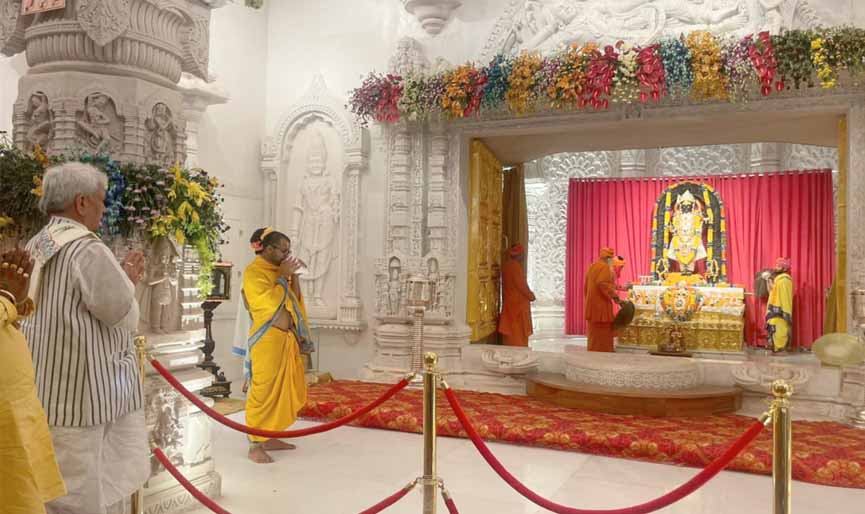 'LG Sinha visits Ayodhya, has Darshan at Lord Shri Ram Temple and Shri Hanuman Garhi'