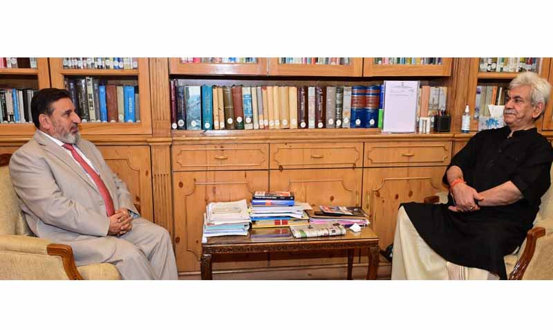 Altaf Bukhari calls on LG Manoj Sinha