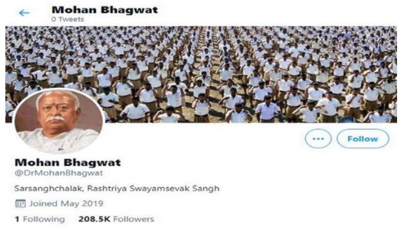 After VP Naidu's account, Twitter removes verified blue tick from RSS chief Mohan Bhagwat's handle