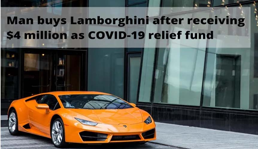 Man buys Lamborghini after getting Rs29 crore in Covid relief fund