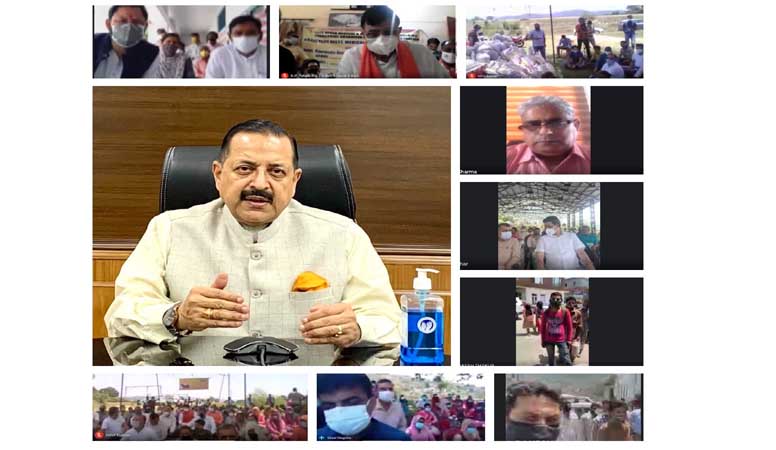 Dr Jitendra presides over COVID ‘Seva’ in J&K’s 7 Panchayats to mark Modi Govt’s 7 years