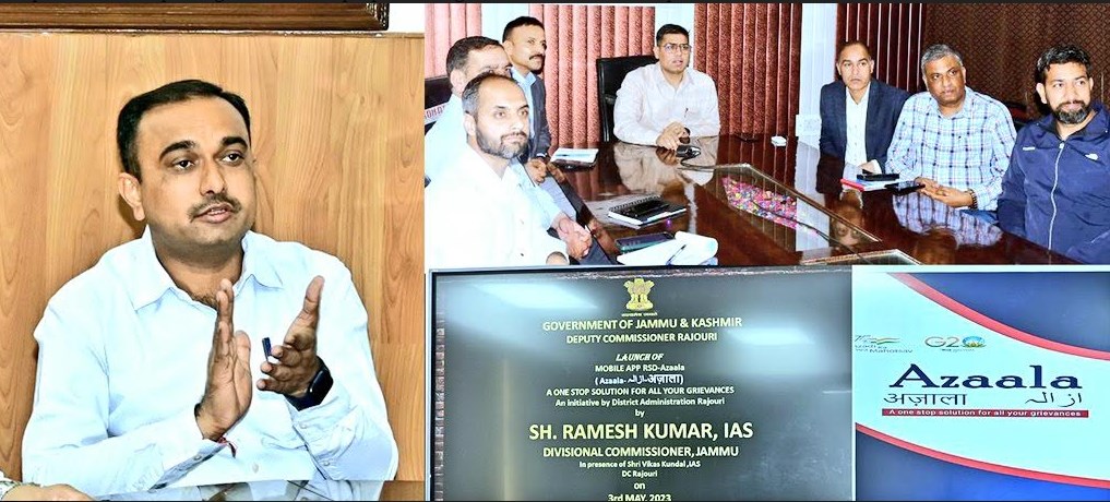 Div Com e-launches mobile App "Azaala" developed by District Admin Rajouri 