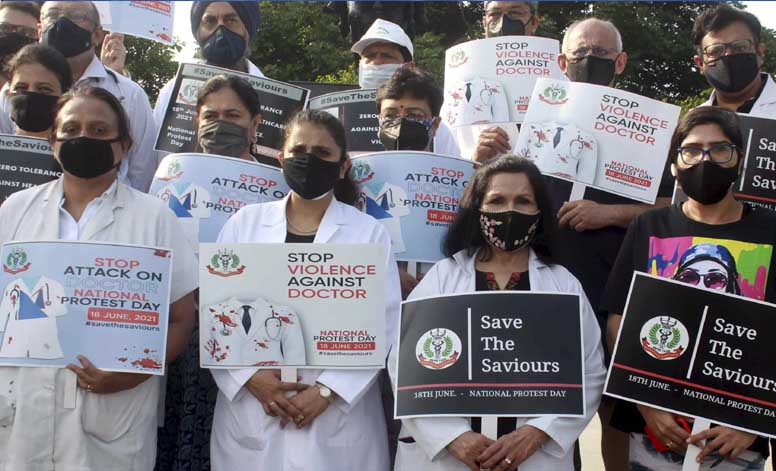 Doctors protest in Delhi over violence against healthcare professionals