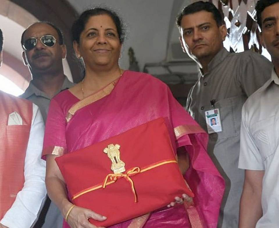 Nirmala Sitharaman discards briefcase, carries ‘bahi-khata’