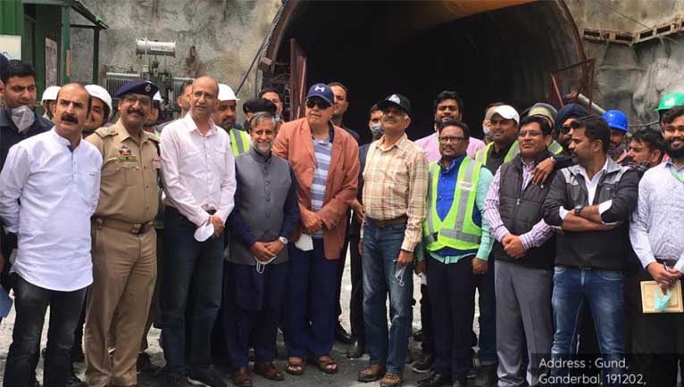 Farooq Abdullah visits project site of Z-morh, Zojila Tunnels
