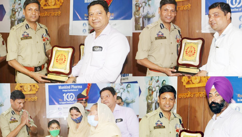 ADGP Jammu distributes 33 lakh to Covid Police Martyrs families of Jammu province