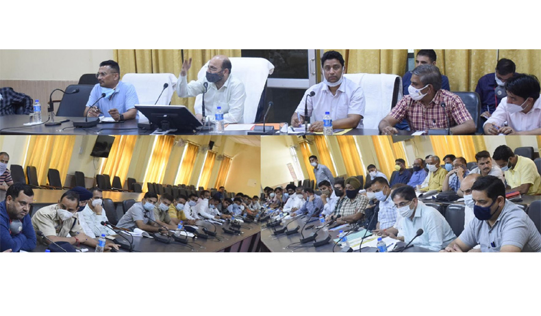 DC Ramban reviews progress on NH-44 four laning work, Railway project