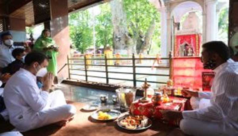 Rahul Gandhi visits Kheer Bhawani temple in J&K’s Ganderbal district