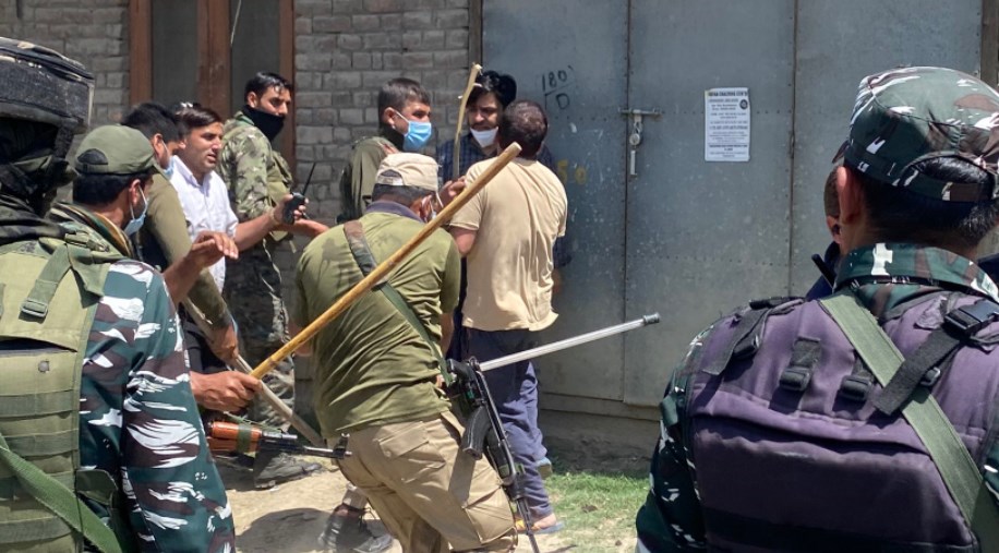 Police use batons, tear gas to quell protest over killing of Kashmiri Pandit