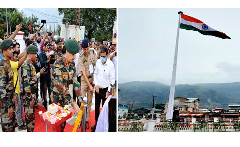 Army Inaugurates 100 feet High Mast National Flag at Kishtwar