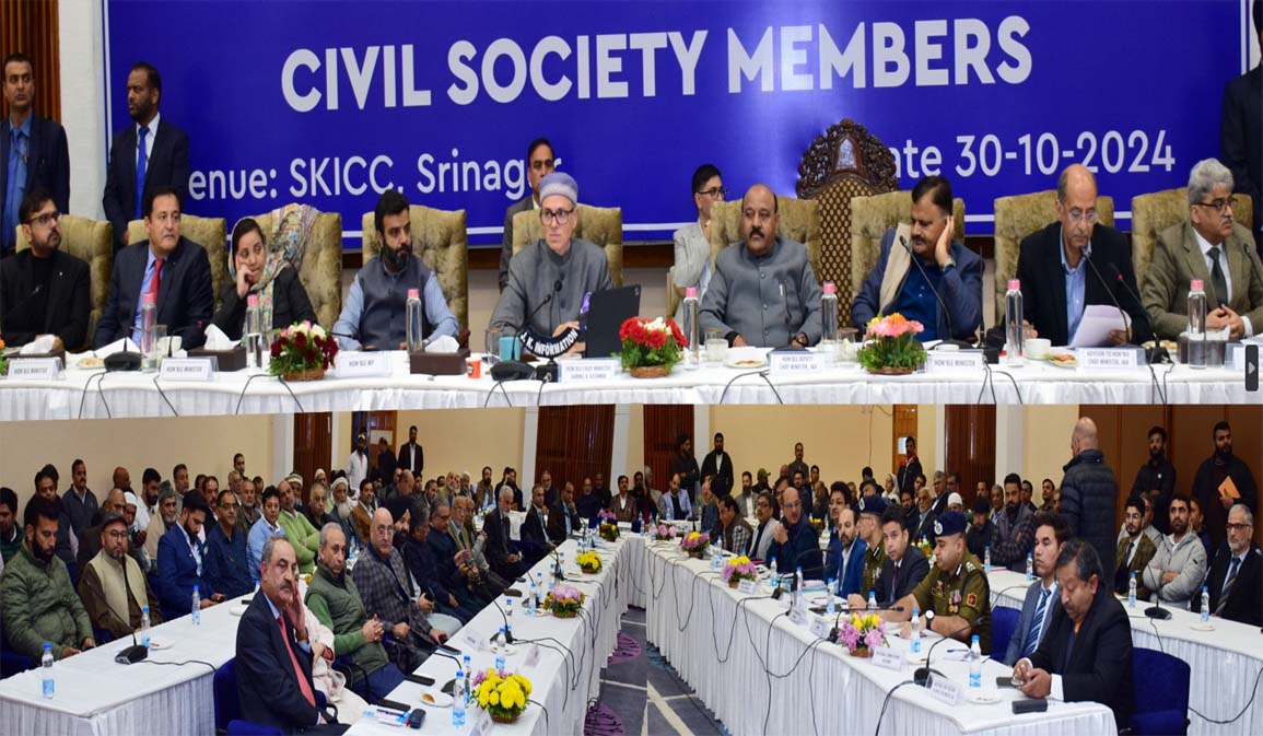 Chief Minister Omar Abdullah engages with civil society at SKICC, Pledges dignity, democracy, development for Jammu & Kashmir