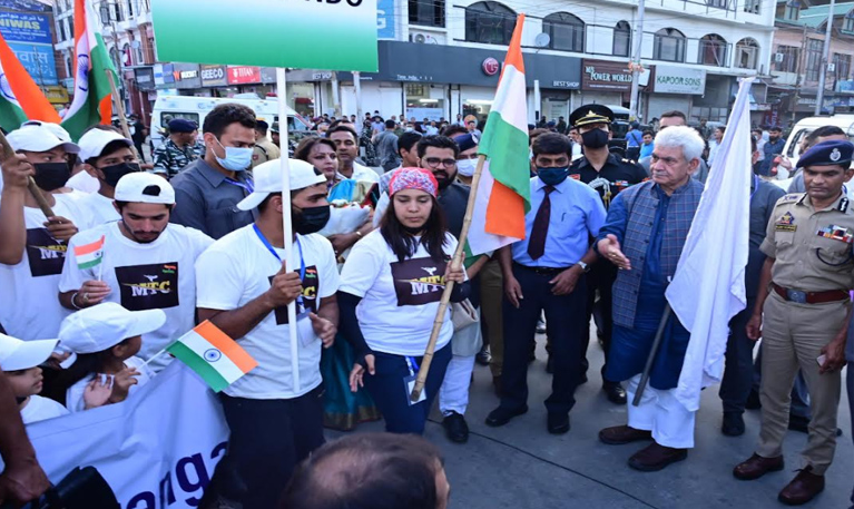 Lt Governor flags off “The Great India Run” from the iconic Lal Chowk Srinagar