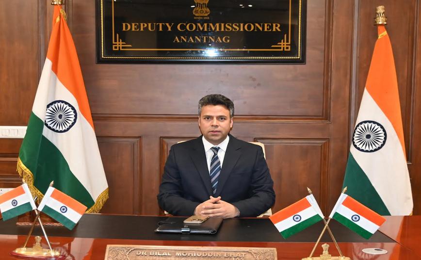 Dr. Bilal Mohiud Din Bhat assumes charge as DC Anantnag