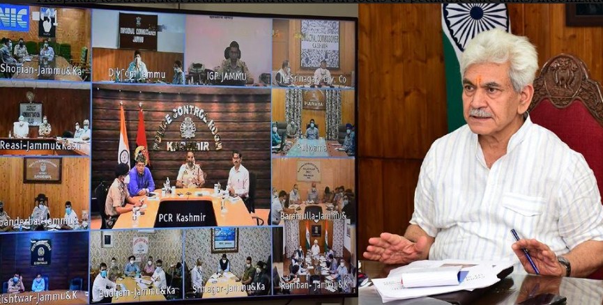 Lieutenant Governor Manoj Sinha reviews J&K’s Covid scenario & containment measures with Covid Task Force, DCs & SPs
