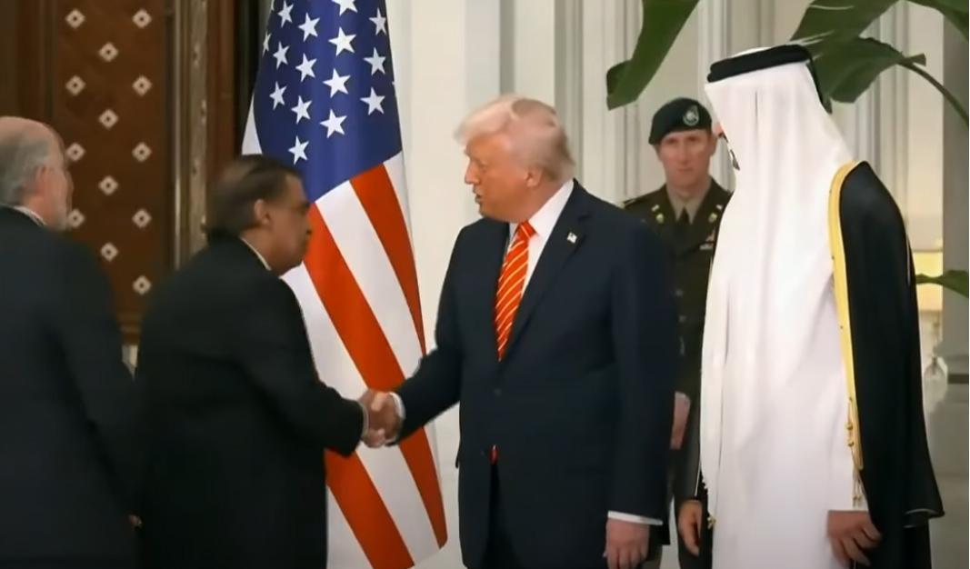 RIL Chairman Mukesh Ambani meets US President Donald Trump in Doha