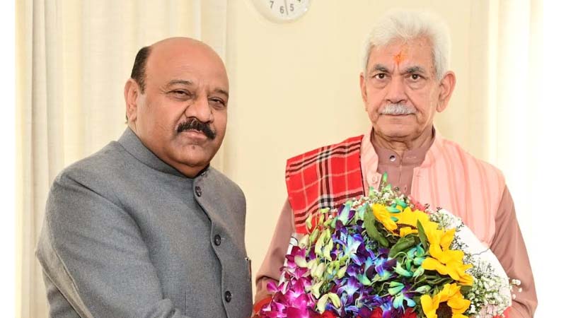 J&K Dy CM Surinder Choudhary calls on LG Manoj Sinha