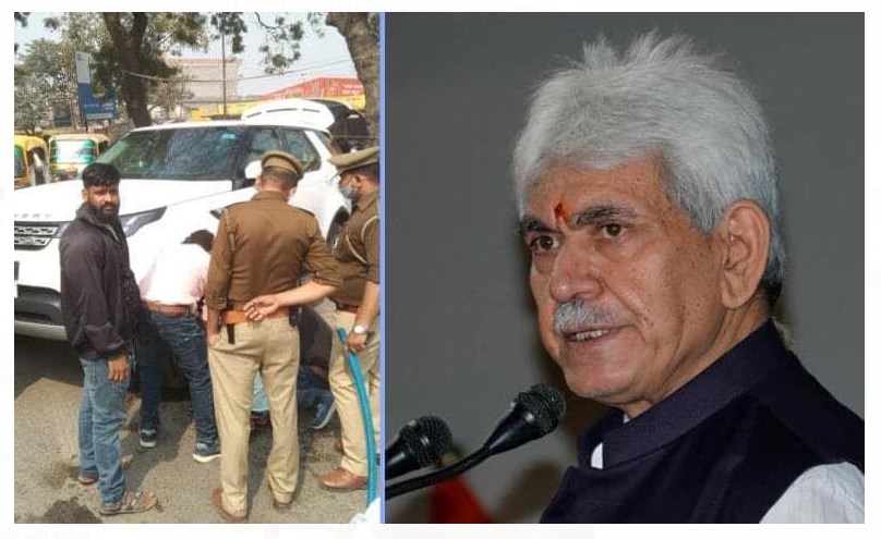 Major tragedy averted as LG Manoj escapes unhurt form car accident