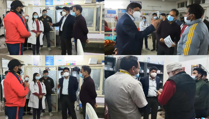 Div Com & DHS-J visit Govt Hospital Gandhi Nagar, Sarwal in late evening hours