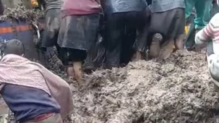 Two dead as passenger bus comes under landslide in Doda