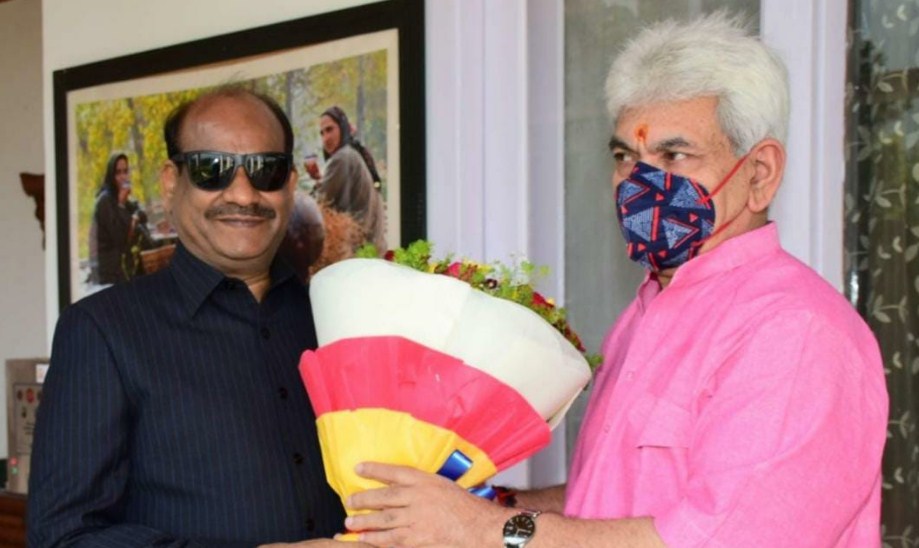 LS Speaker Om Birla calls on J&K LG Manoj Sinha