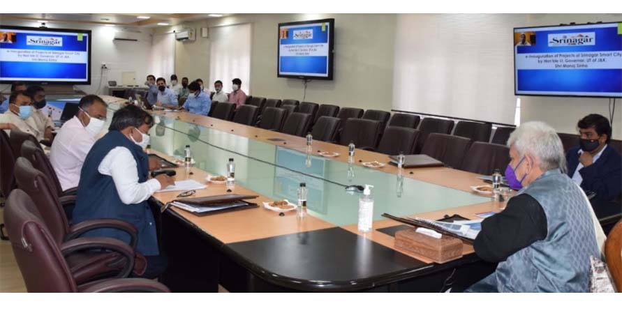 Lt Governor e-Inaugurates multiple projects of Srinagar Smart City
