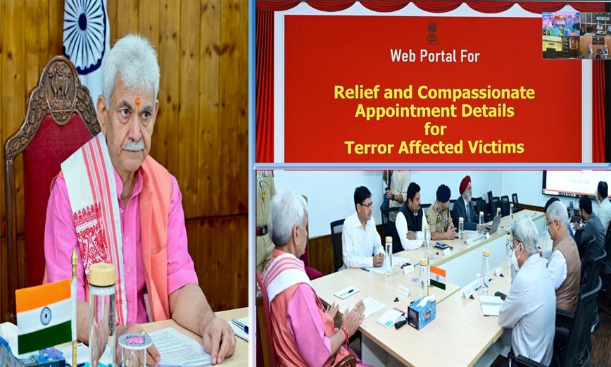 Lieutenant Governor launches dedicated web portal for terror victim families in Jammu Kashmir