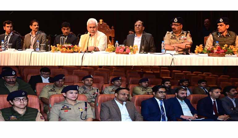 Lt Governor interacts with Senior officials of Police and Civil Administration of Kashmir Division