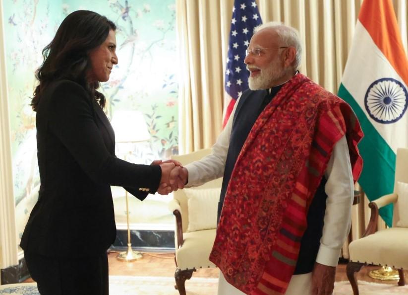 Washington, DC: Prime Minister Narendra Modi met US Director Of National Intelligence Tulsi Gabbard