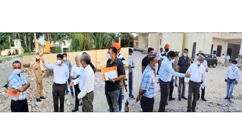 Div Com Jammu inspects progress of work on Gadigarh PHC building