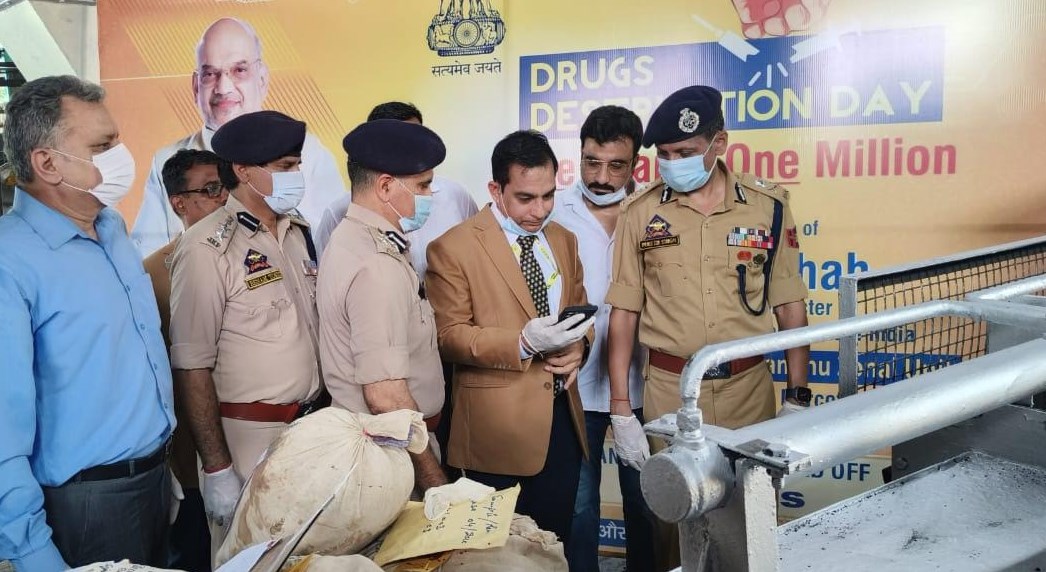  6727 kgs of seized drugs  destroyed in Jammu