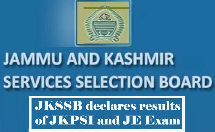 JKSSB declared result of SI and JE examination