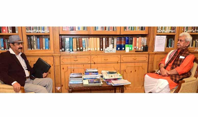 Former Minister, Youth Provincial President J&K Apni Party call on Lt Governor