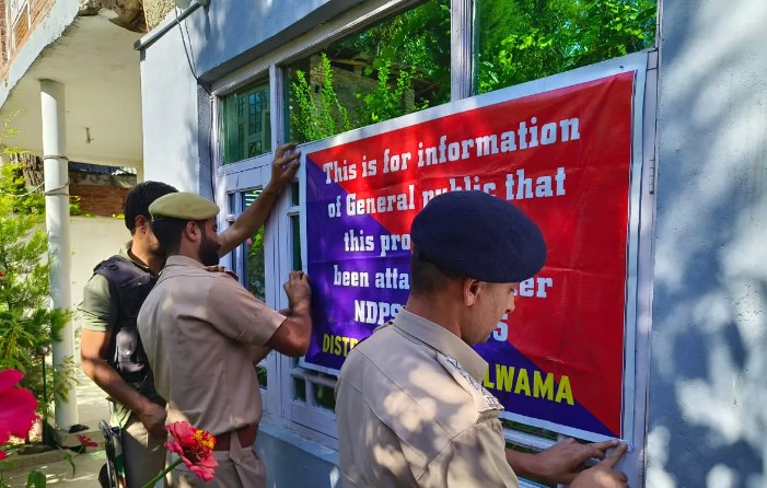 Property of drug peddler attached in south Kashmir