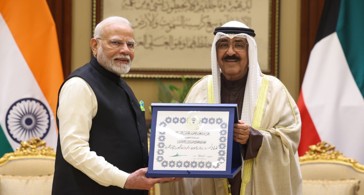 PM Narendra Modi receives Kuwait's highest honour, 20th international award by a country