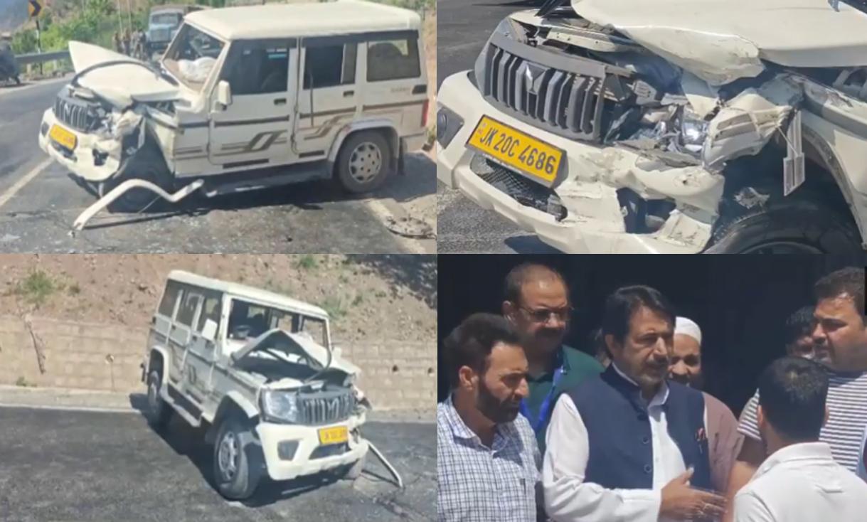Congress MLA Ghulam Ahmed Mir's escort vehicle collides with truck on Jammu-Srinagar Highway; 2 Injured