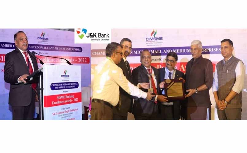 J&K Bank wins top award at MSME Banking Excellence Awards 2022