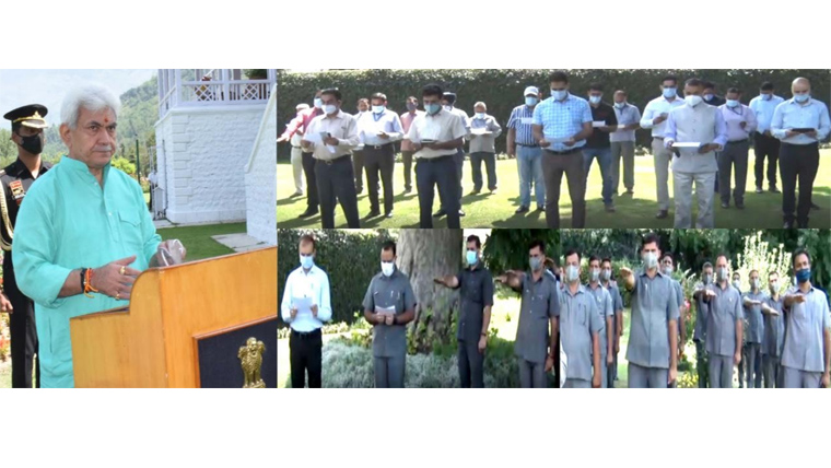 Lt Governor administers pledge to Officials, Staff members