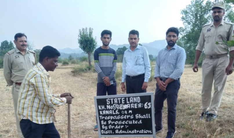 Jammu: 65 kanals 8 marlas state land retrieved by Tehsildar Dansal Dhruv Gupta and team
