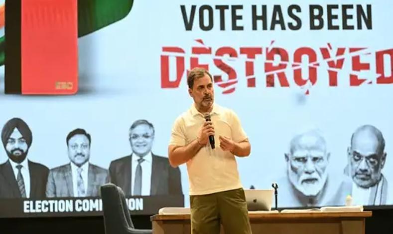 Duplicate voters, fake addresses: Rahul Gandhi claims fraud in Karnataka rolls