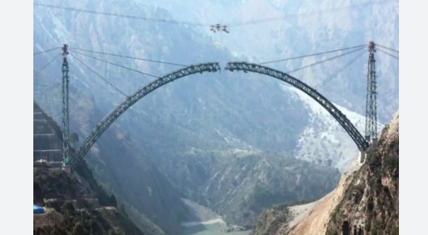 Small test train runs on 'world's highest railway bridge track' on Chenab River
