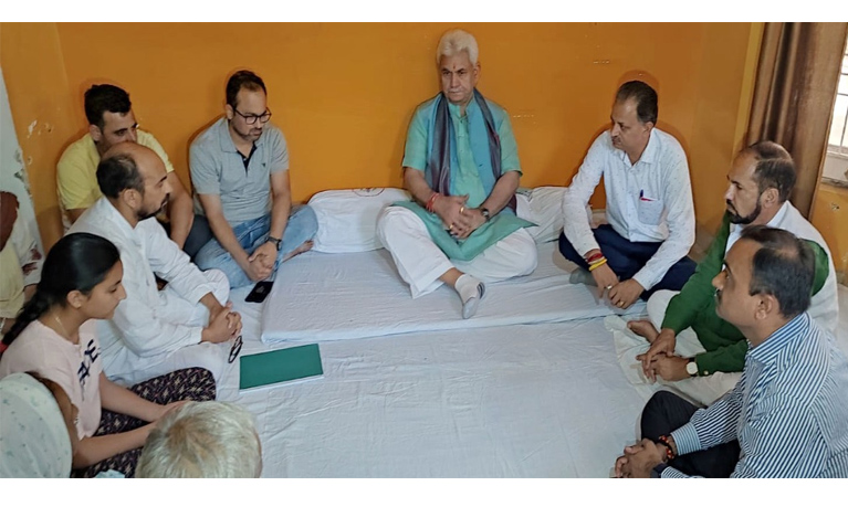 LG visits slain teacher's house in J-K's Samba, assures support to her family