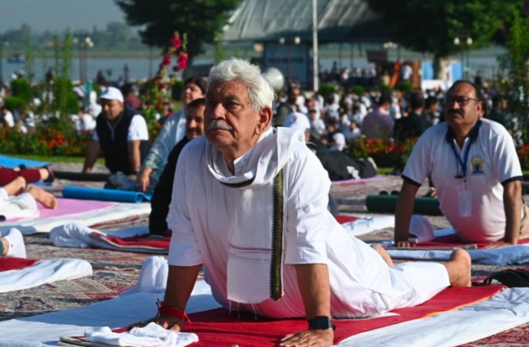 LG Sinha leads International Yoga Day celebrations in J&K, says true health means balancing body, mind and emotions