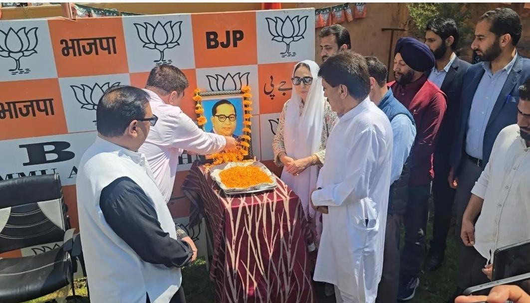 BJP Pays Glowing Tribute to Dr. Bhim Rao Ambedkar Across Kashmir Valley