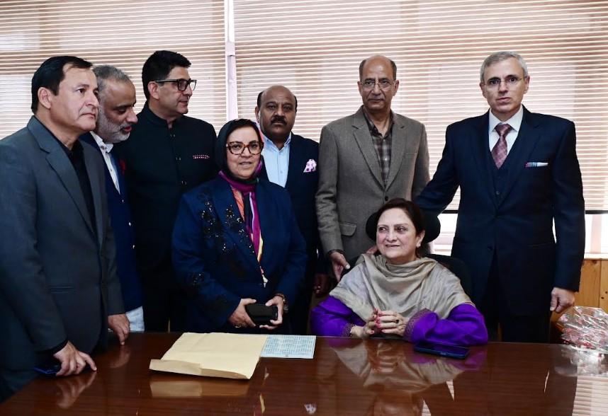 CM Omar Abdullah visits newly inducted Cabinet colleagues at Civil Secretariat