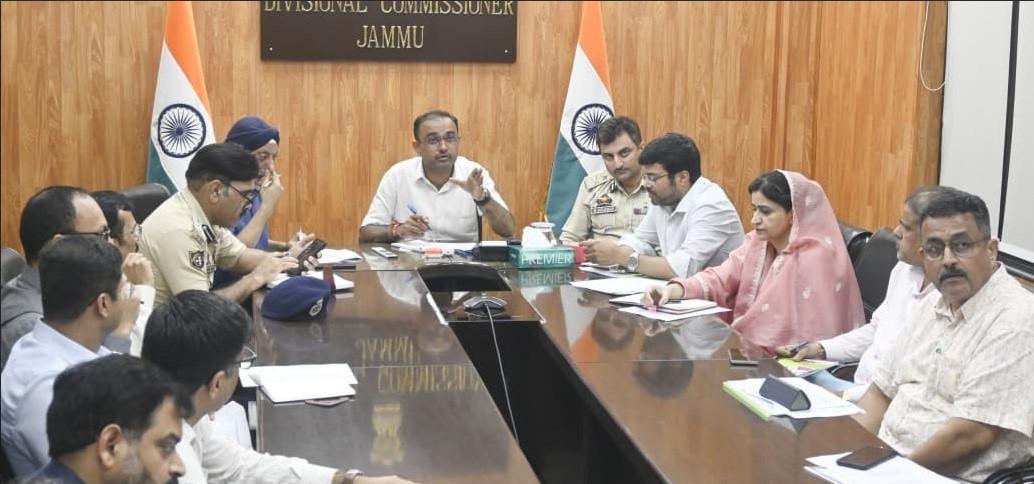 Div Com Jammu reviews restoration of essential services, road network in rain affected areas