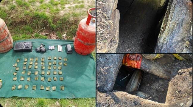Hideout Busted in Sanglan forests in Anantnag, arms and ammunition recovered: Police